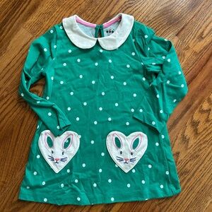 Mini Boden polka dot bunny tunic/dress, sz 3/4